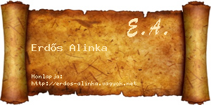 Erdős Alinka névjegykártya